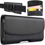 Bytech Flip Leather Holster Pouch Case with Belt Clip Loops Card Slots