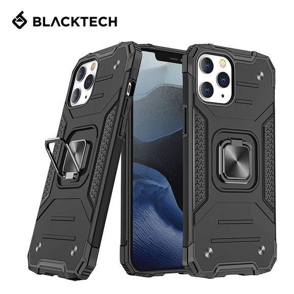 Blacktech Robot Magnet Case with 360° Rotating Ring for iPhone 13 Pro / Max