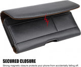 Bytech Flip Leather Holster Pouch Case with Belt Clip Loops Card Slots for iPhone Samsung and others