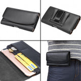 Bytech Flip Leather Holster Pouch Case with Belt Clip Loops Card Slots for iPhone Samsung and others