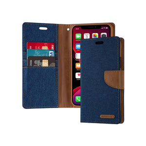 Goospery Canvas Diary Wallet Case With Card Slots for Samsung Galaxy S9 / S9+