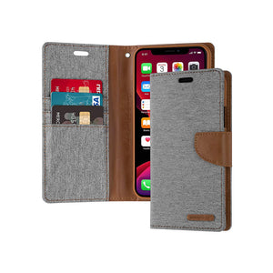 Goospery Canvas Diary Wallet Case With Card Slots for Samsung Galaxy A70 A705