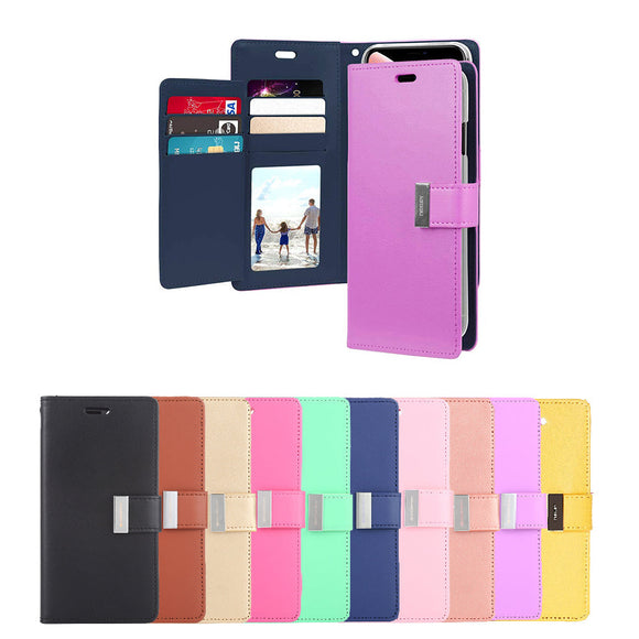 Goospery Rich Diary Wallet Case with Card Slots for Samsung S10 S10+ S10e