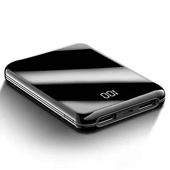 Mini Power Bank 2 USB Portable Charger 10,000 mAh for All Phones and Tablets with Digital Display