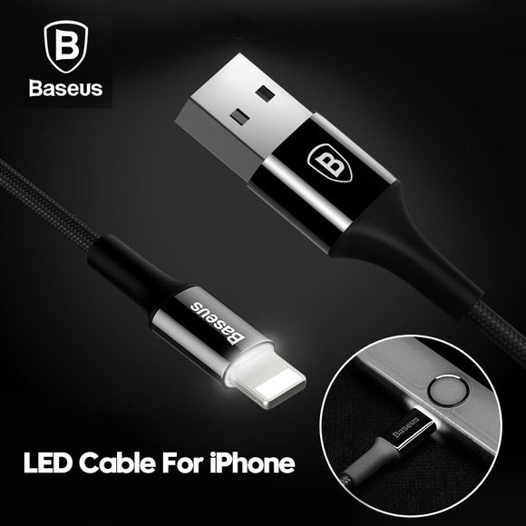 Baseus Charging Cable 2A with Indicator Light For iPhone iPad iPod