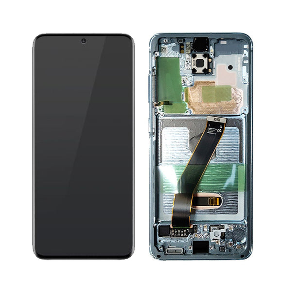 LCD and Touch Assembly With Frame for Samsung Galaxy S20 G980 / G981 OEM Refurbished