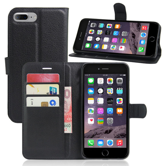 Wallet Flip Leather Case With Card Slots TPU Cover for iPhone 7 Plus / 8 Plus