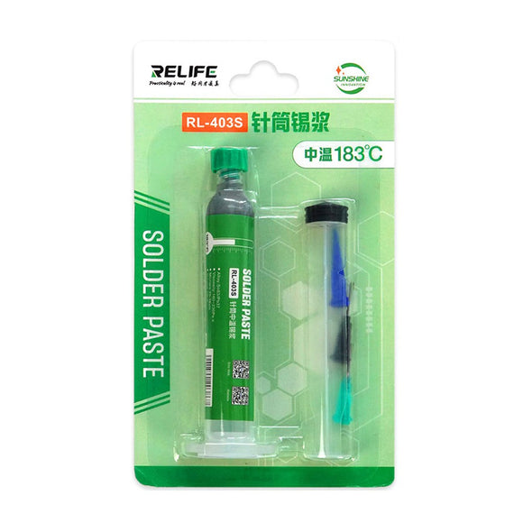 RELIFE RL-403S 183℃ Solder Paste (10CC, Matching Needle + Putter)