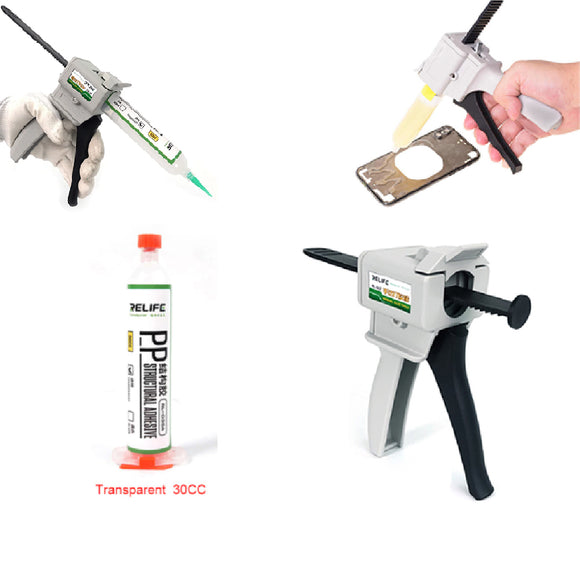 RELIFE PP Adhesive For iPhone Back Glass Bracket Bonding Transparent Glue With Dispenser Gun and Needles
