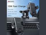 Yesido 15W Automatic Clamping Wireless Car Fast Charge Holder for All Qi Compatible Phones