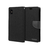 Mercury Goospery Canvas Diary Wallet Case With Card Slots for iPhone X / XS