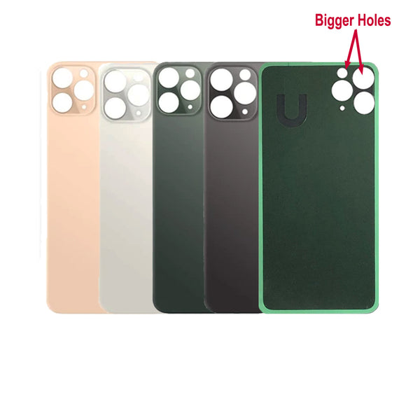 Battery Back Glass Cover with Big Camera Hole and Adhesive for iPhone 11 Pro
