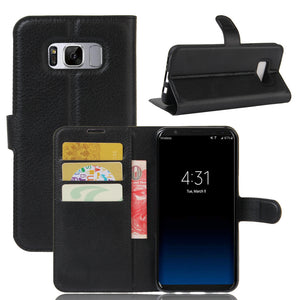 Wallet Flip Leather Case With Card Slots TPU Cover Samsung Galaxy S8 S8+