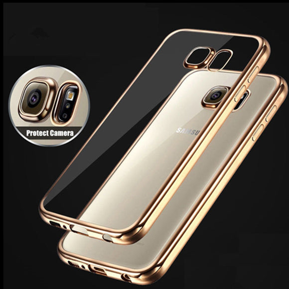 TPU Clear Crystal Rubber Soft Plated Case Cover for Samsung Galaxy S7/S7 Edge