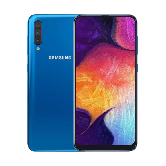 Samsung Galaxy A50 A505 64 GB Blue Refurbished with Original Box and Accessories