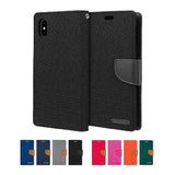 Mercury Goospery Canvas Diary Wallet Case With Card Slots for iPhone XS Max