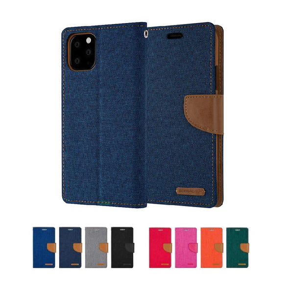 Mercury Goospery Canvas Diary Wallet Case With Card Slots for iPhone 11 Pro Max