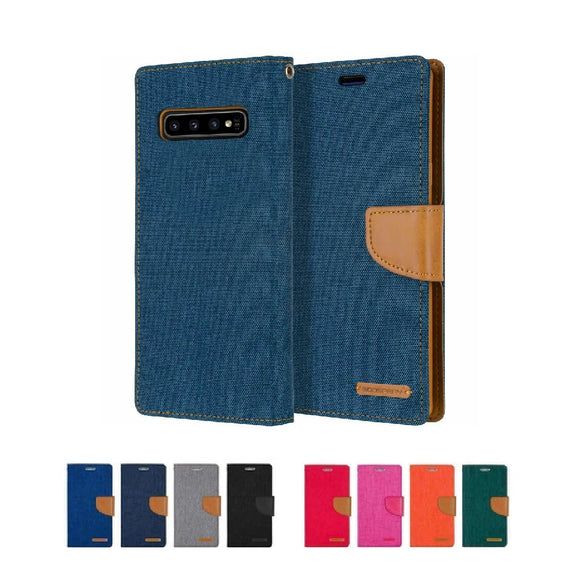 Mercury Goospery Canvas Diary Wallet Case With Card Slots for Samsung Galaxy S10 / S10+ / S10 Lite / S10e