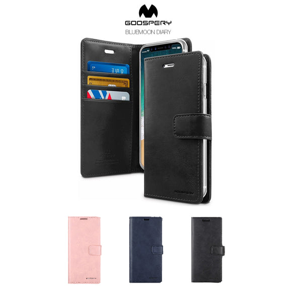 Mercury Goospery Blue Moon Wallet Case for Samsung S24/S25 S24+/S25+ Ultra S24 FE S25 Edge