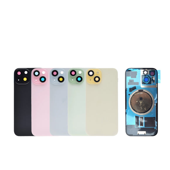 Rear Cover Glass with Camera Lens and Magsafe Magnet for iPhone 15 High Quality