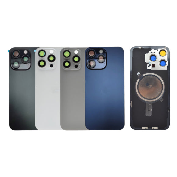 Rear Cover Glass with Camera Lens and Magsafe Magnet for iPhone 15 Pro Max High Quality