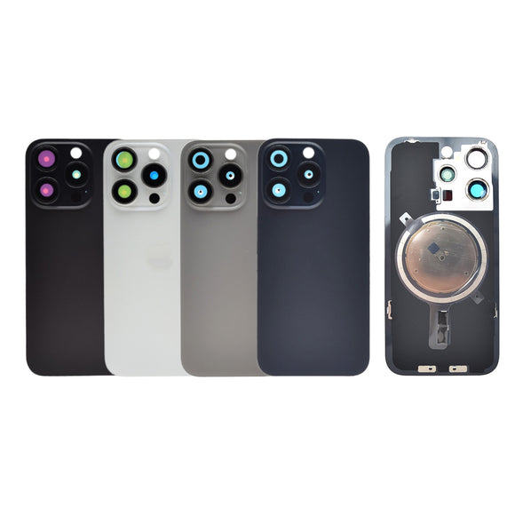 Rear Cover Glass with Camera Lens and Magsafe Magnet for iPhone 15 Pro High Quality