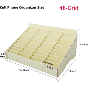 Wooden Mobile Phone Parts Storage Box Organizer 24/48 Grid for LCD, Boards, Repair Tools