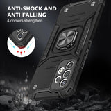 Blacktech Robot Magnet Case with 360° Rotating Ring for iPhone 13 Pro / Max