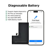 Diagnosable Battery with Adhesive Strips for iPhone 14 Pro Max Configuration Ready