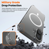 REDEFINE Ice-transparent Anti-fall Case Cover With Magnetic Ring for iPhone 15 Pro Max