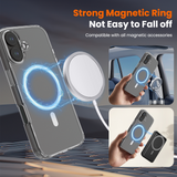 REDEFINE Ice-transparent Anti-fall Case Cover With Magnetic Ring for iPhone 15 Pro Max