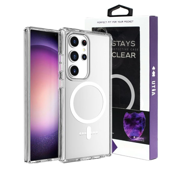 UTIA Shockproof Transparent Magsafe Cover Case for Samsung Galaxy S25 Edge Transparent