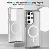 UTIA Shockproof Transparent Magsafe Cover Case for Samsung Galaxy S25 Edge Transparent