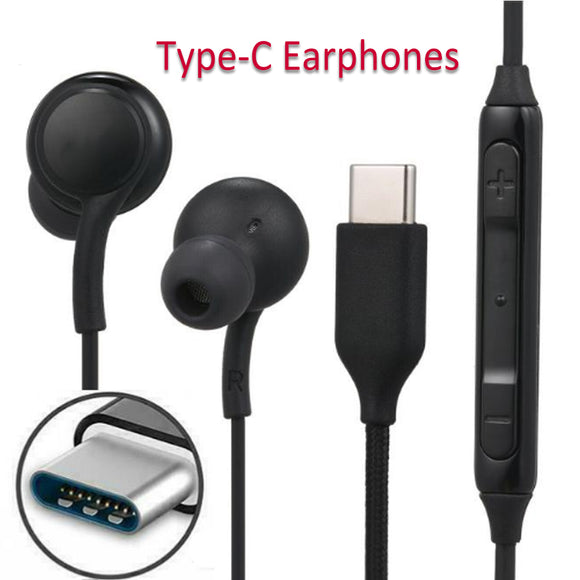 Type-C Handsfree In-Ear Earphone Black for iPhone Samsung and other Mobile Phones