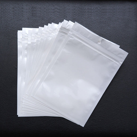 White/Clear Resealable Plastic Seal Bags Retail Packaging Pouches With Hang Hole Various Sizes