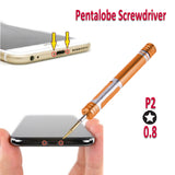 Screwdriver for iPhone Apple Watch Samsung and other Mobile Phones 0.6mm Tri Point 0.8mm Pentalobe and 1.5mm Philips