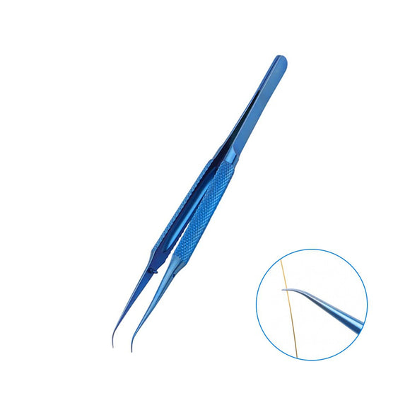 Professional Titanium Alloy Curved Tweezer Tool with Non-slip Design