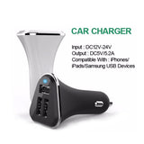 Triple USB Car Charger 2.1A/2.1A/1A with Blue LED Light