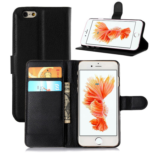 Wallet Flip Leather Case With Card Slots TPU Cover for iPhone 6 Plus / 6S Plus