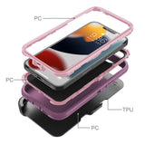 Shockproof Robot Armor Hard Plastic Case with Belt Clip for iPhone 13 Pro Max and Mini