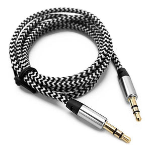 Braided Gold Plated 3.5MM Jacks Male To Male Audio Cable AUX Cord for Phone and Car