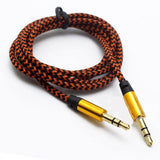 Braided Gold Plated 3.5MM Jacks Male To Male Audio Cable AUX Cord for Phone and Car