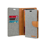 Mercury Goospery Canvas Diary Wallet Case With Card Slots for iPhone X / XS