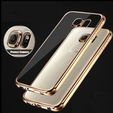 TPU Clear Crystal Rubber Soft Plated Case Cover for Samsung Galaxy S7/S7 Edge