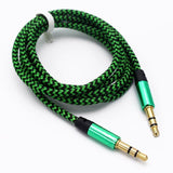 Braided Gold Plated 3.5MM Jacks Male To Male Audio Cable AUX Cord for Phone and Car