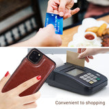 Back Magnetic Flip Leather Wallet Cover Case With Card Slots for iPhone 12/12 Pro/12 Pro Max/12 Mini