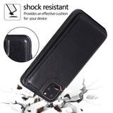 Back Magnetic Flip Leather Wallet Cover Case With Card Slots for iPhone 12/12 Pro/12 Pro Max/12 Mini