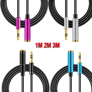 Male To Female 3.5mm AUX Audio For Mobile Phone iPod or MP3 Stereo Extension Cable Cord