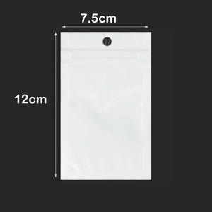 White/Clear Resealable Plastic Seal Bags Retail Packaging Pouches With Hang Hole Various Sizes