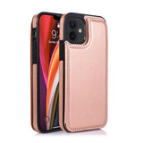 Back Magnetic Flip Leather Wallet Cover Case With Card Slots for iPhone 12/12 Pro/12 Pro Max/12 Mini